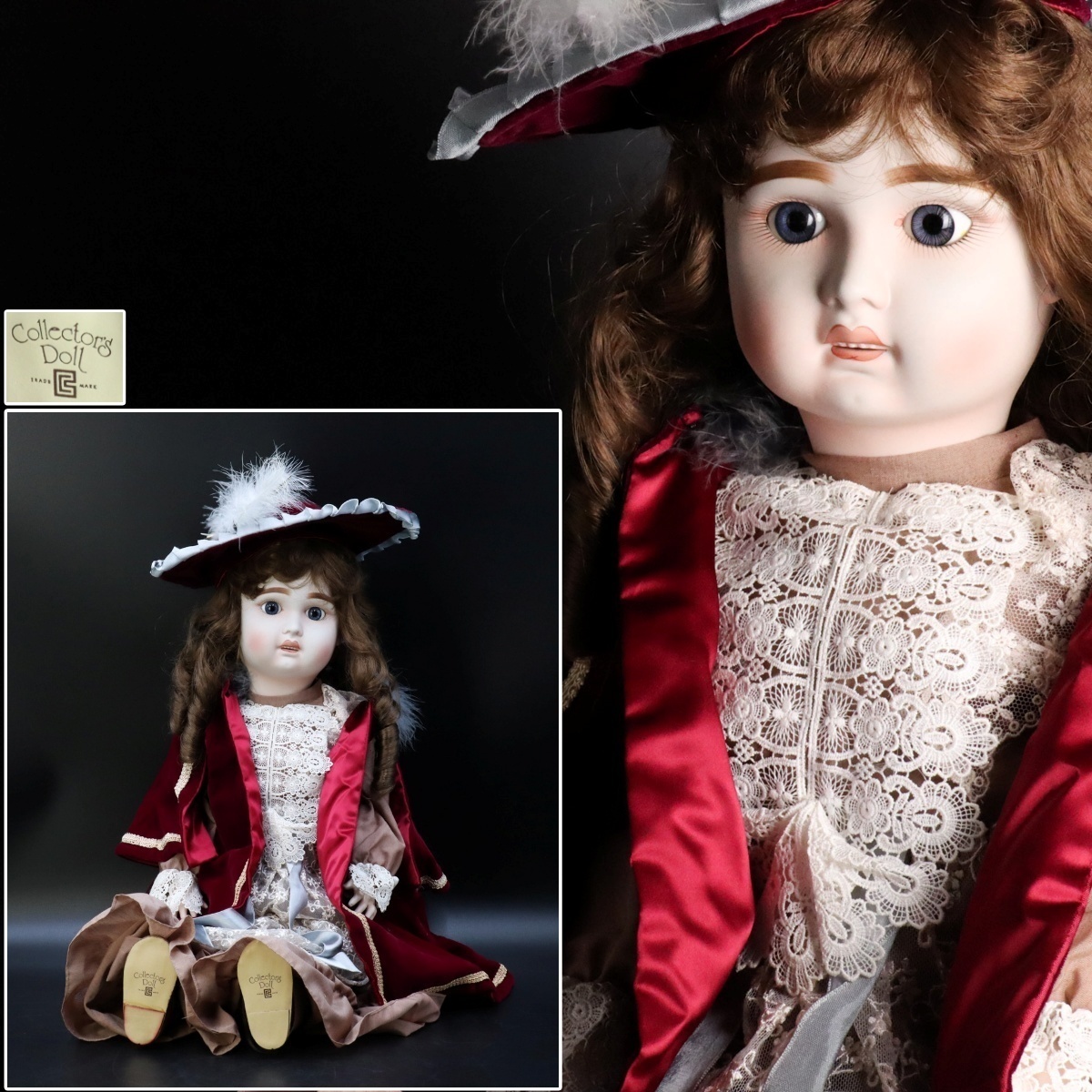 【宙】ジュモー JUMEAU コレクターズドール Collectors Doll 座高48.5cm 刻印有 共箱 ファッション・ドール フランス人形 6A47.ii.F