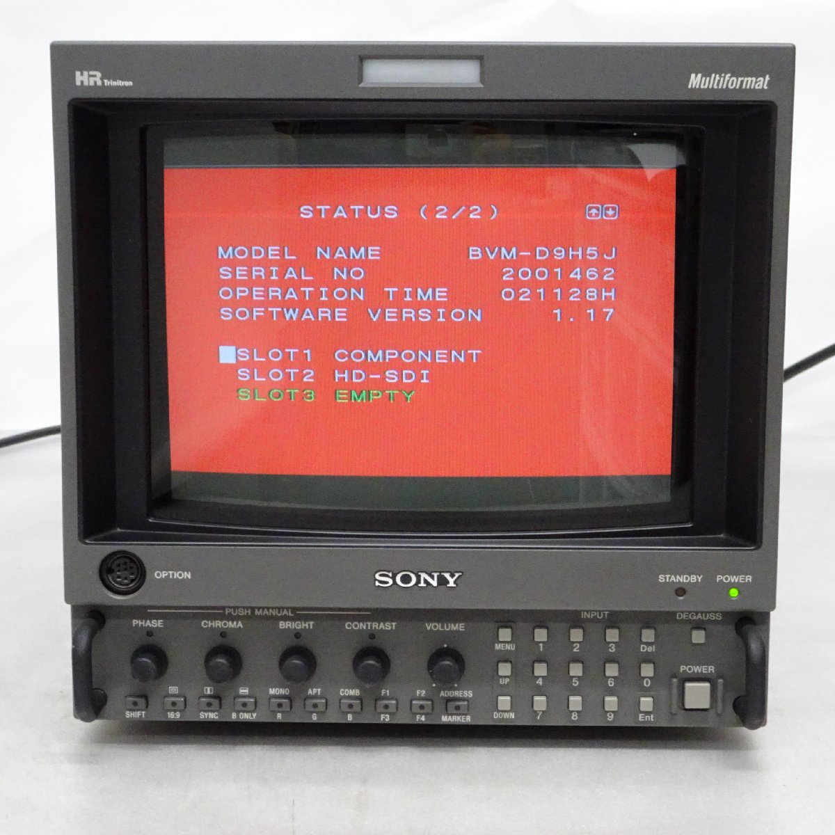 SONY BVM-D9H5J 9型HRトリニトロンモニター (HD-SDI/アナログコンポーネント/使用時間21128時間）【中古/ヤケなし/動作品】#385265_画像5