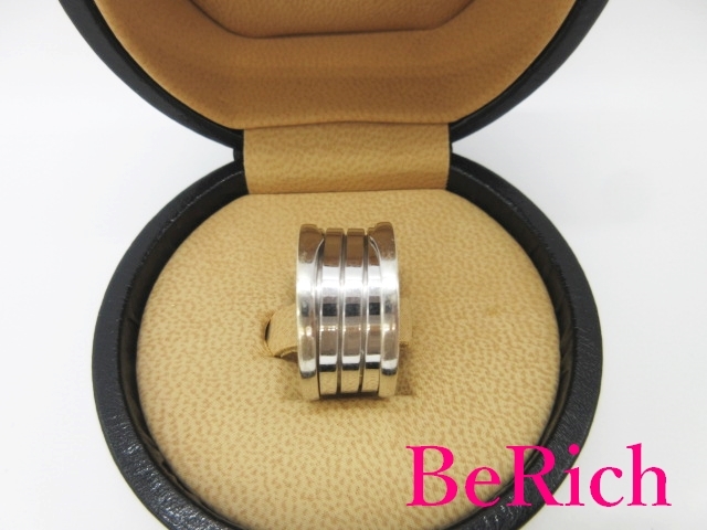 ブルガリ BVLGARI B-zero1 3バンド リング 指輪 #55 14号 750 WG K18 18金 ホワイト ゴールド アクセサリー 【中古】【送料無料】 ba2450_画像1