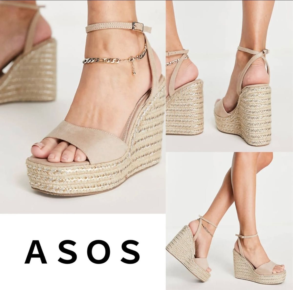 ASOS 人気ワイドサンダル新品未使用品です！即発送可能です。サンダル、厚底 ウェッジソールサンダル ビーチサンダル レディース