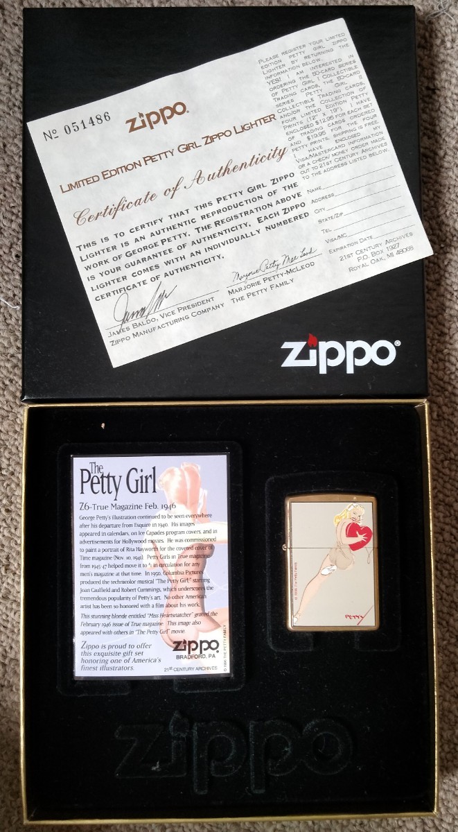 ZIPPO ジッポー PETTY GIRLライター 限定　煙草 タバコ zippo ジッポ　ライター 未使用 ジッポーライター 当時物