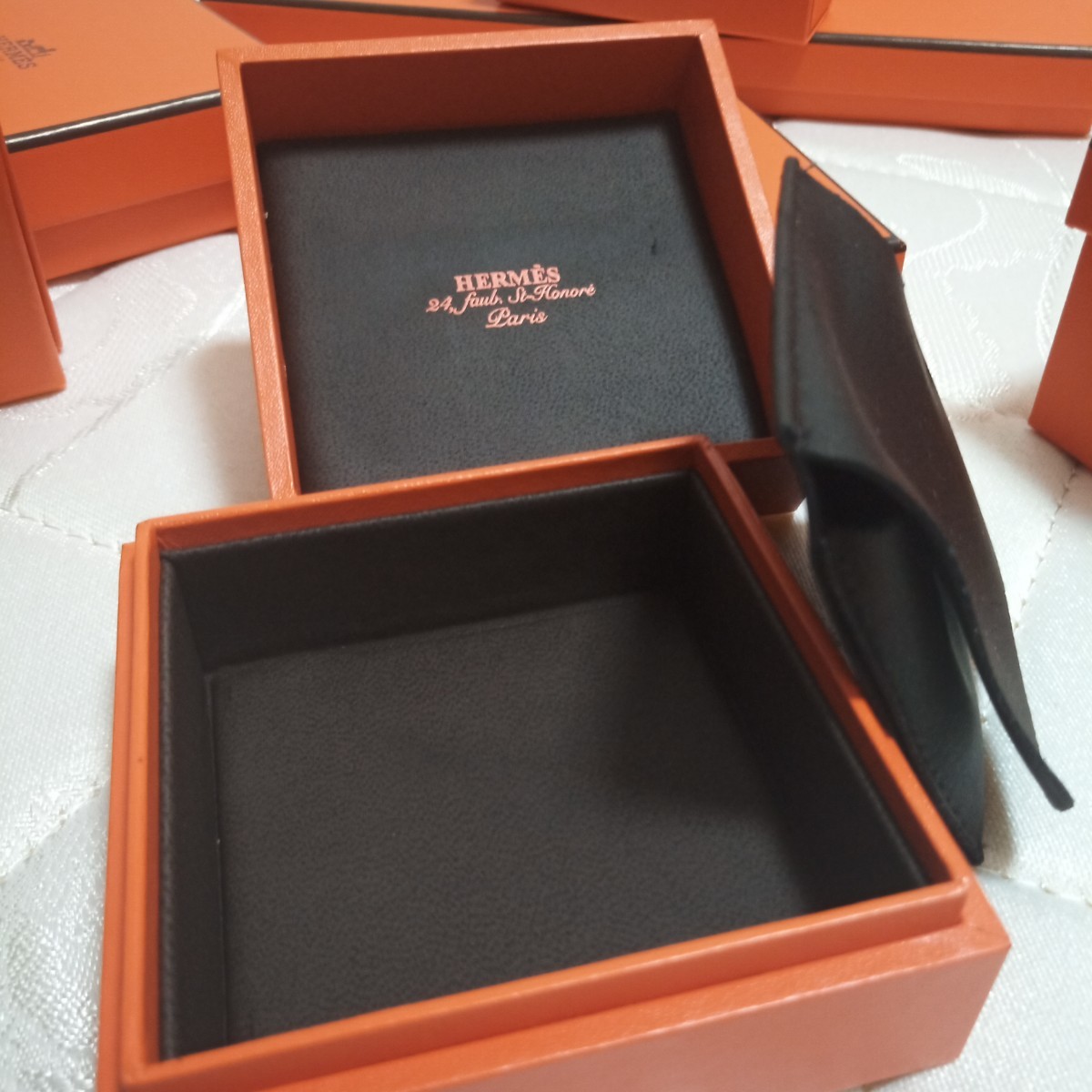 Hermes エルメス 空箱 ボックス 空き箱 箱 BOX ボックス 純正 高級ジュエリー 8.5×8.5 保存袋 アクセサリー オレンジボックス 化粧箱 10個_画像3