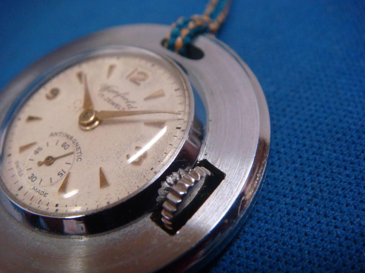 ◆◇293Z【新同品】1950S　スイス製　Wanfield　手巻スモセコ　小型ポケット時計（動品）◇◆_画像3