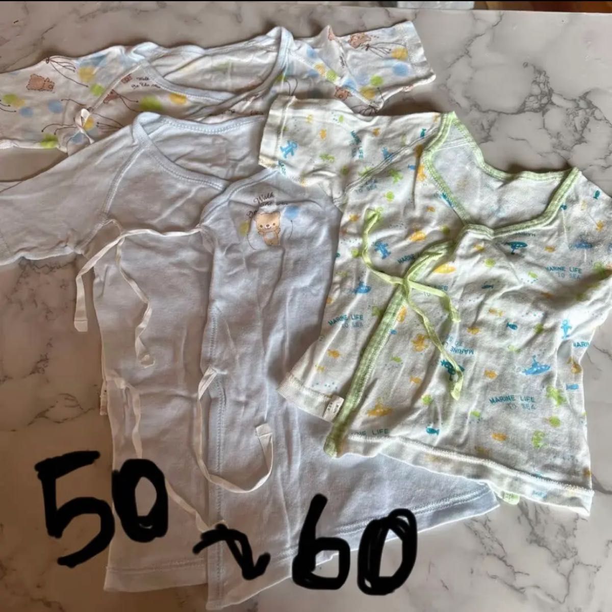 新生児 ベビー 短肌着 出産準備 3枚セット50～60cm