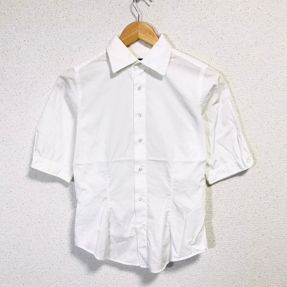 H4049dL RALPH LAUREN Ralph Lauren size 7 (S rank ) short sleeves shirt blouse white shirt cotton 100% cotton shirt cotton blouse 