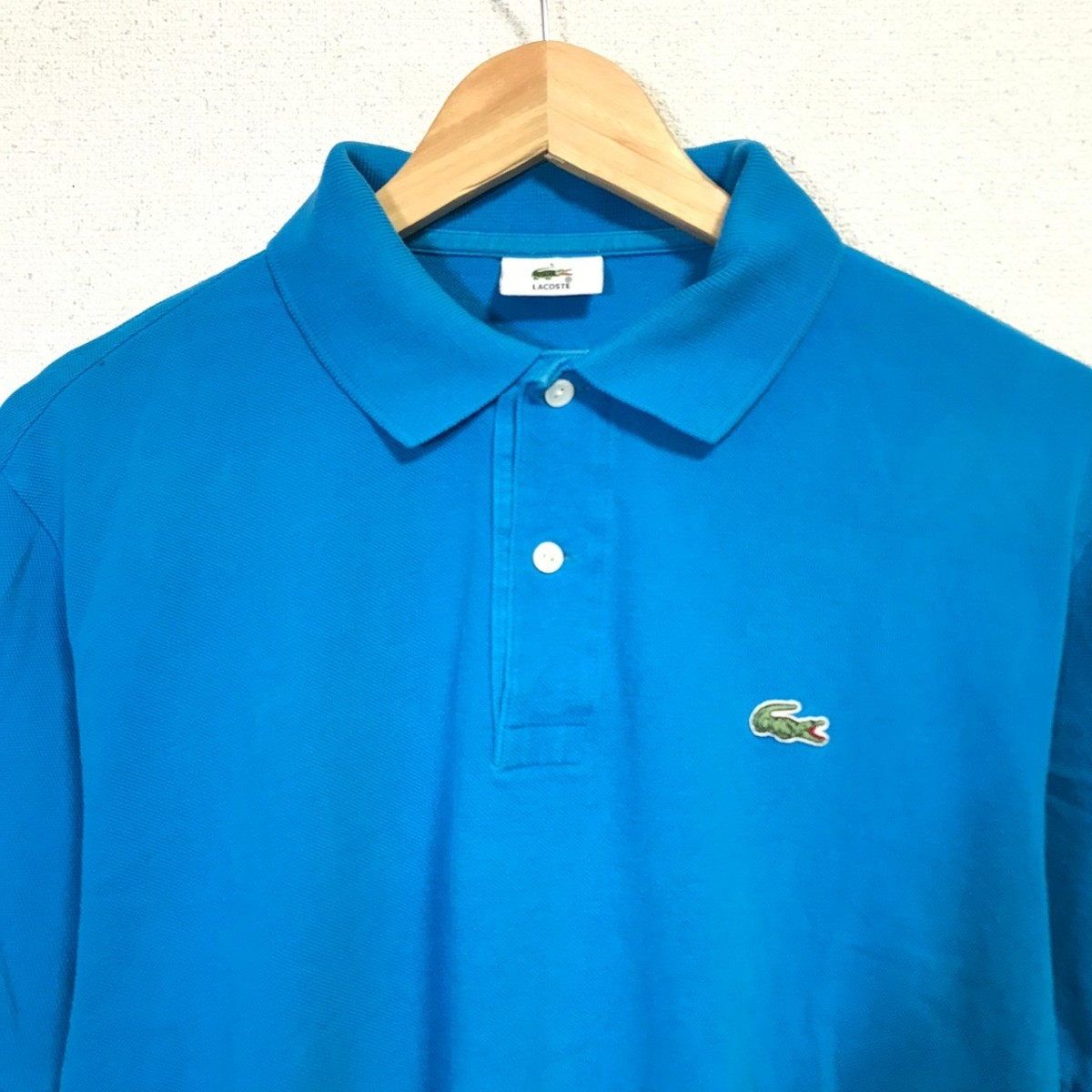 H4223dL 日本製 LACOSTE ラコステ サイズ5 (L～XL位) 半袖ポロシャツ 半袖シャツ 綿100% 夢塾 インターシステムズ チームポロシャツ 古着_画像4