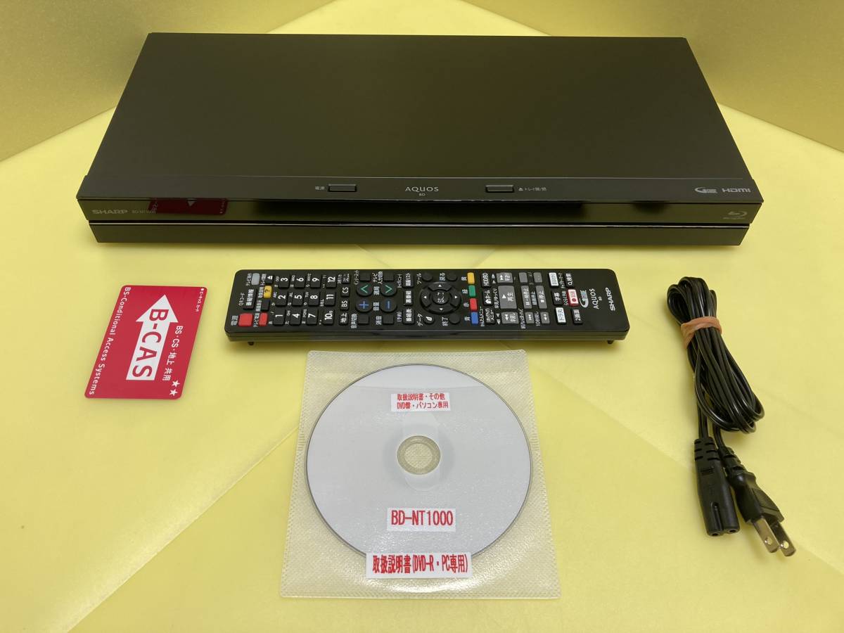 SHARP シャープ BDレコーダー BD-NT1000 3番組同時録画 HDDは交換中古