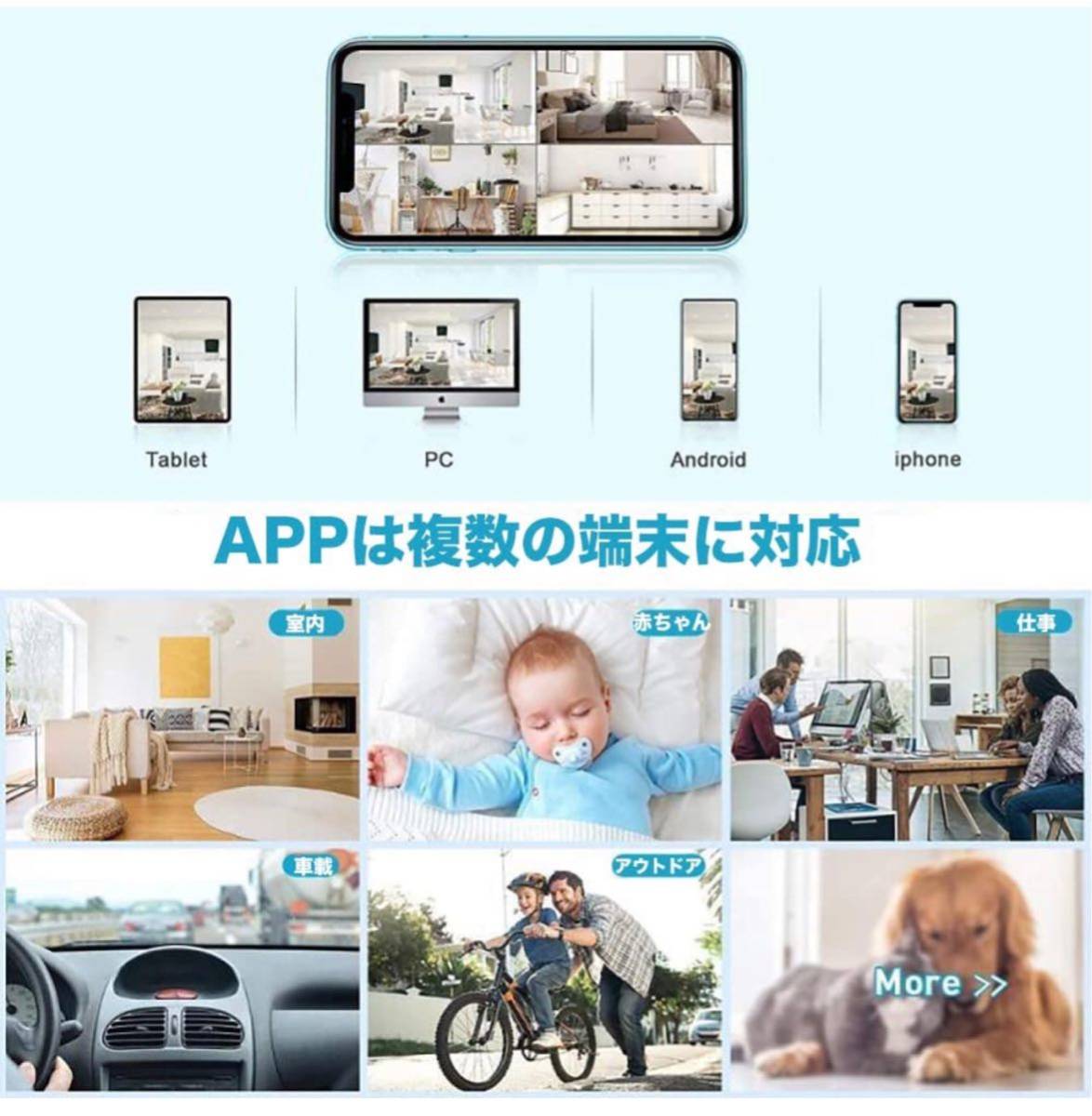 WIFI防犯カメラ 高画質 小型カメラ 128GB対応 WIFI機能付き 動体検知 防犯監視 録画録音機能 遠隔監視 150°広角_画像6