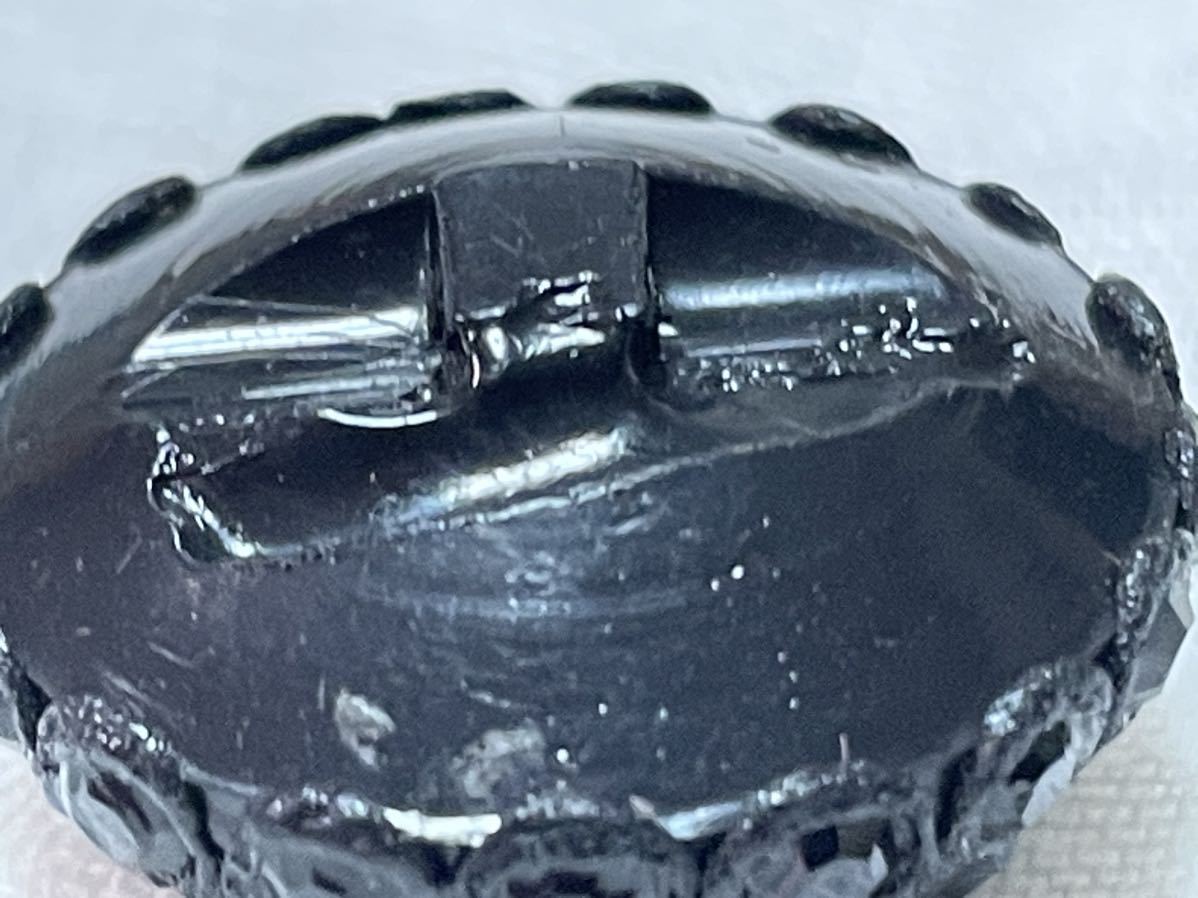 異素材ボタン　1個　フランス輸入　ヴィンテージ　24ミリ　ガラス　ラインストーン　プラスチック　ブラック_画像8
