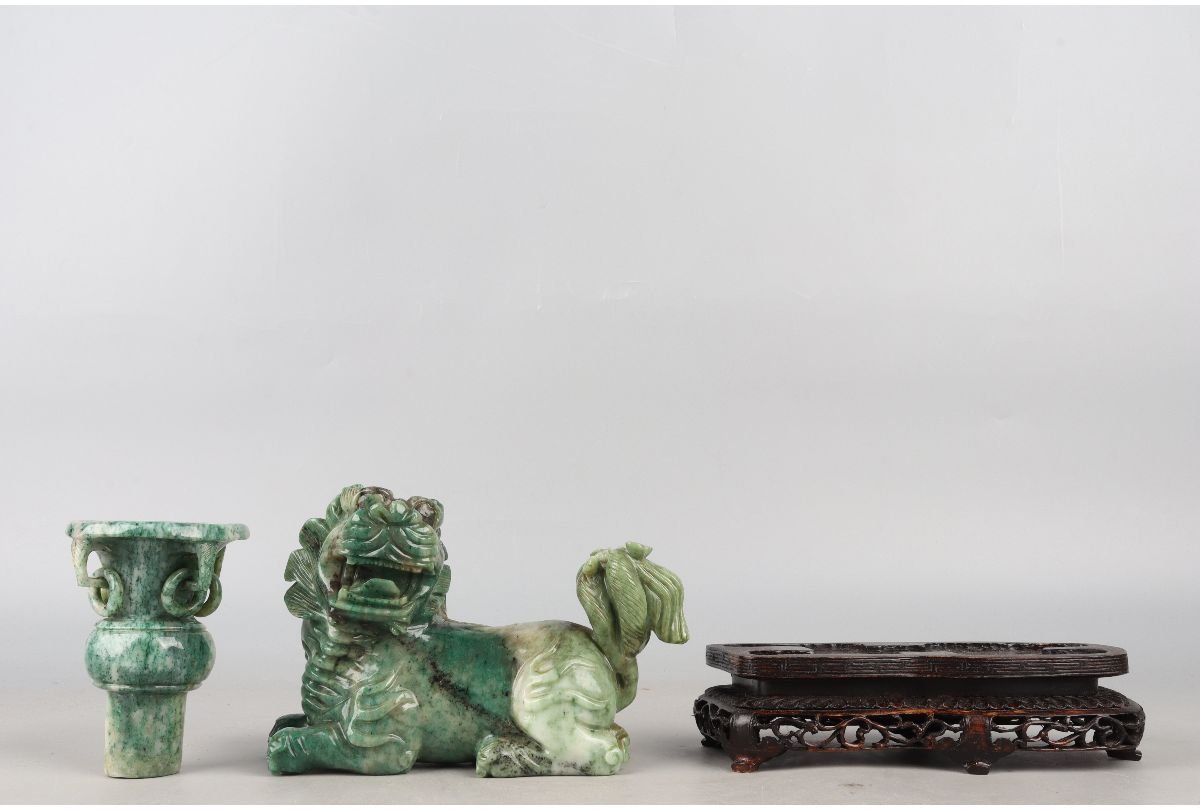 URA]中国古玩/玉製獅子香炉/1750g/12-8-47 (検索)骨董/天然石/原石