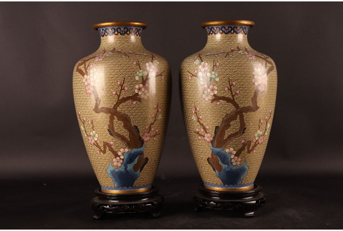 古美術 七宝 花瓶 骨董 置物 オブジェ 飾物 壷 壺 茶道具 飾壺 花器-