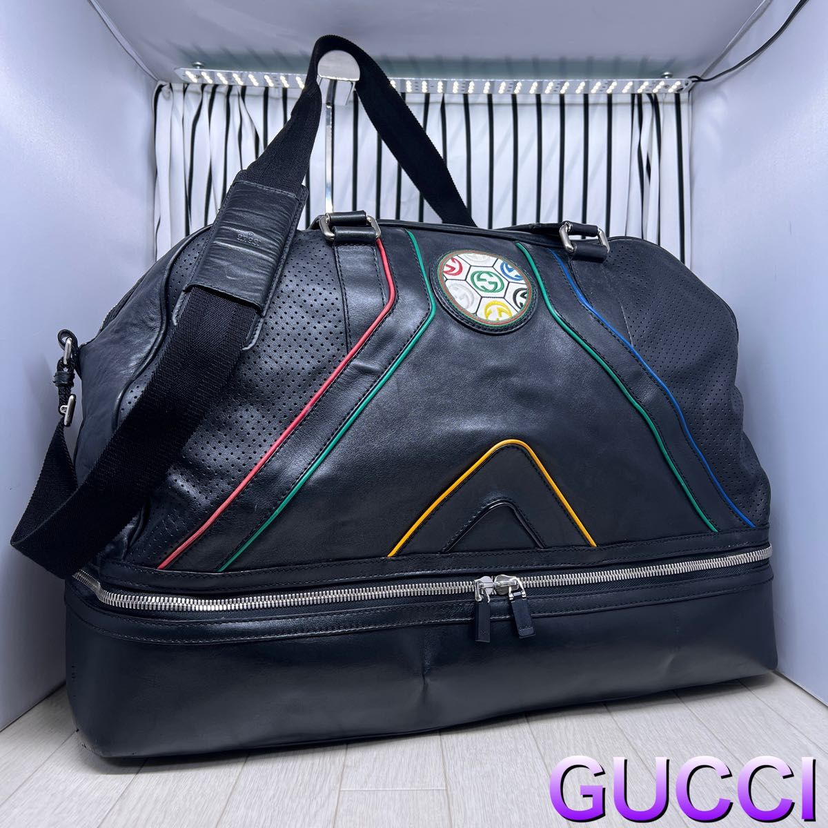 【格安】GUCCI×グッチ オールレザー2Way斜めがけ特大ボストンバッグ