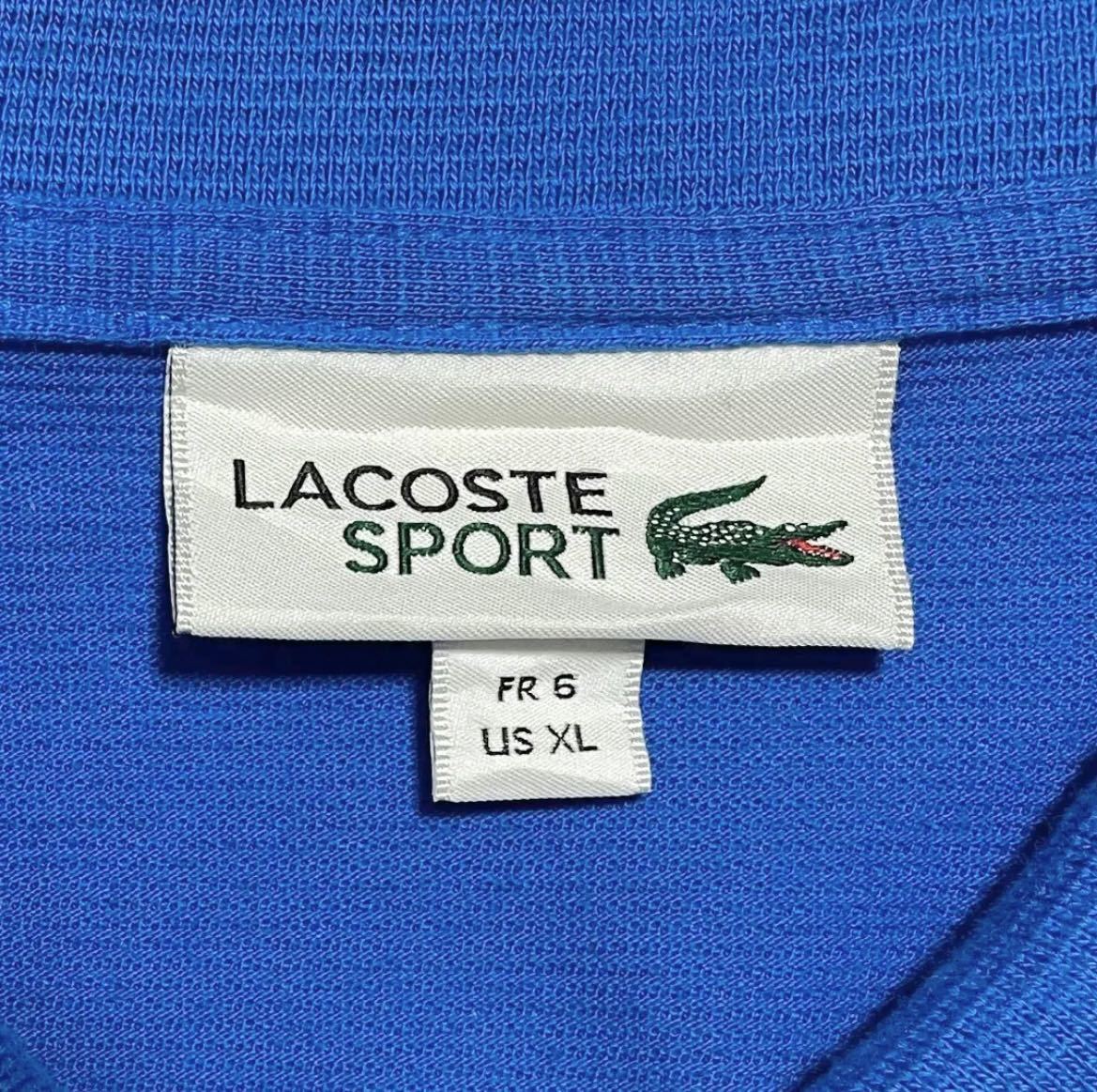 【人気アイテム】LACOSTE ラコステ 半袖 ポロシャツ ビッグサイズ サイズ6 ブルー ワニ 23-108