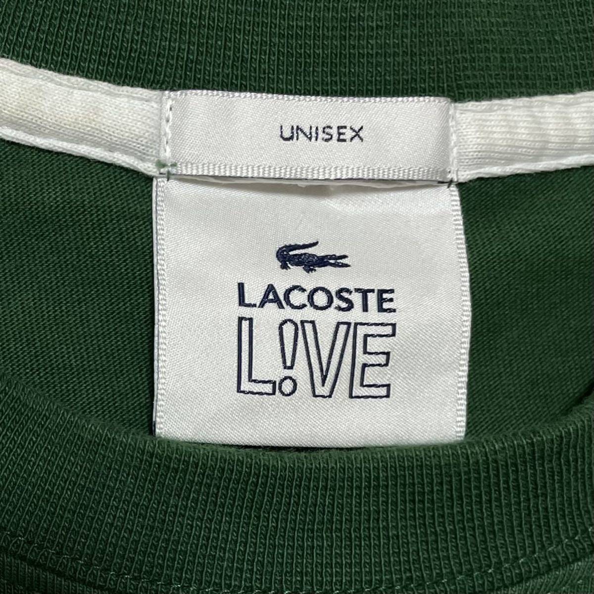 【人気カラー】LACOSTE L!VE ラコステライブ 半袖 Tシャツ UNISEX ユニセックス グリーン ワニ 23-209