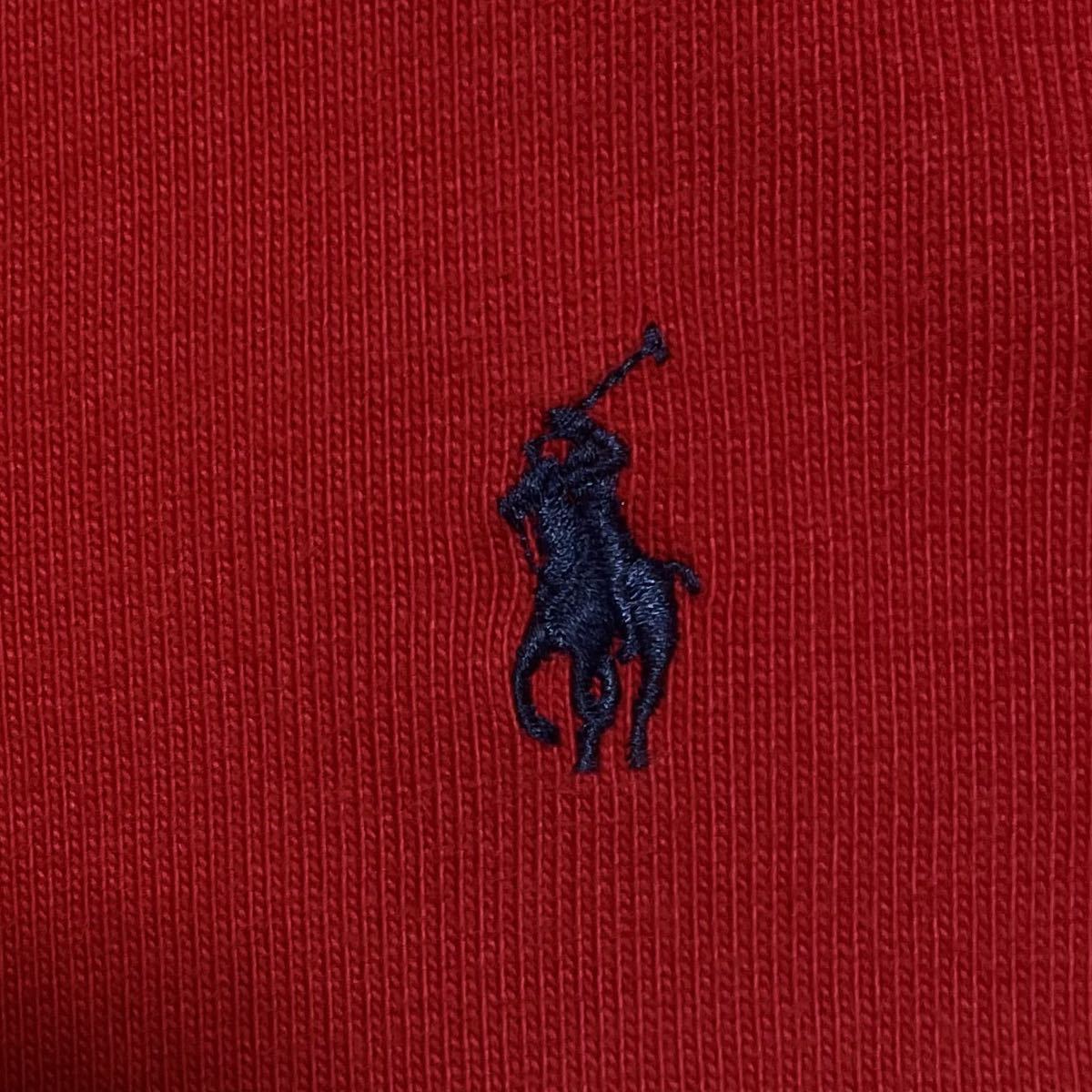 【人気ブランド】Polo by Ralph Lauren ポロバイラルフローレン 長袖 ラガーシャツ Lサイズ レッド 刺繍ポニー 23-220_画像5