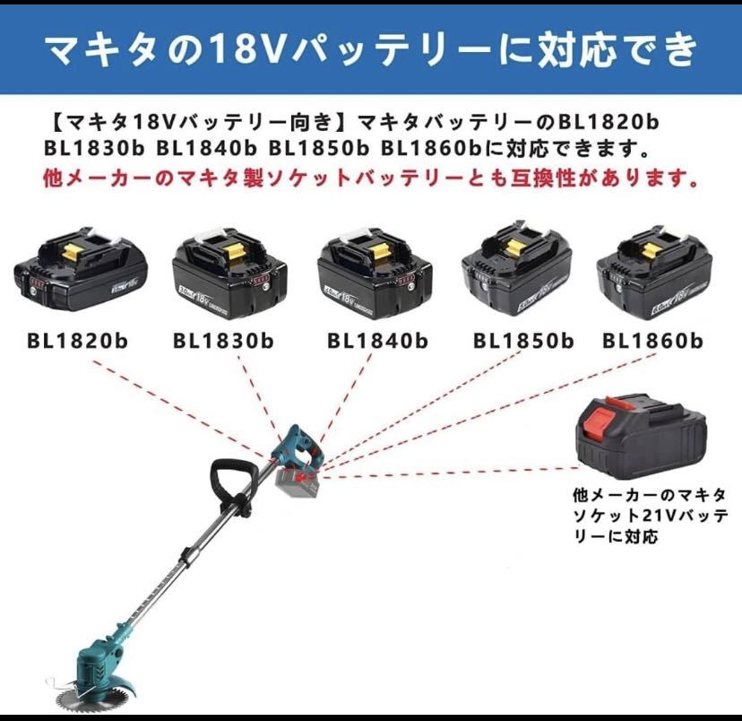 ICEHAIL 電動草刈り機 マキタ18vバッテリー互換 6インチ 2 0Ah大容量