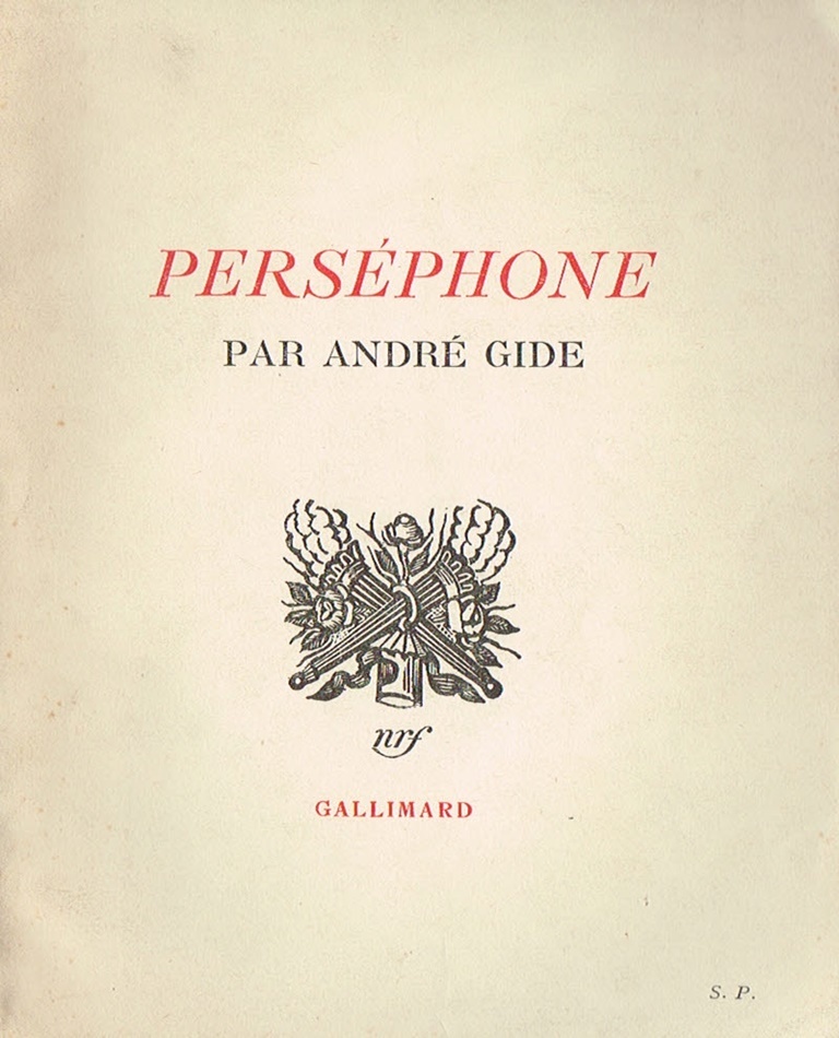 「ペルセフォーヌ」（1934年）●アンドレ・ジッド 著 ●イーゴリ・ストラヴィンスキー 作曲 ●エディション番号付き4035部の限定本