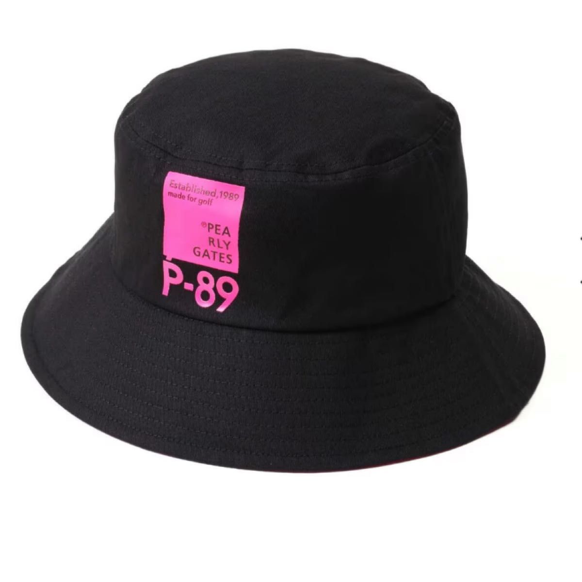 パーリーゲイツ P-89ロゴ ハット (UNISEX) バケットハット 新品タグ付き 新作 ブラックピンク