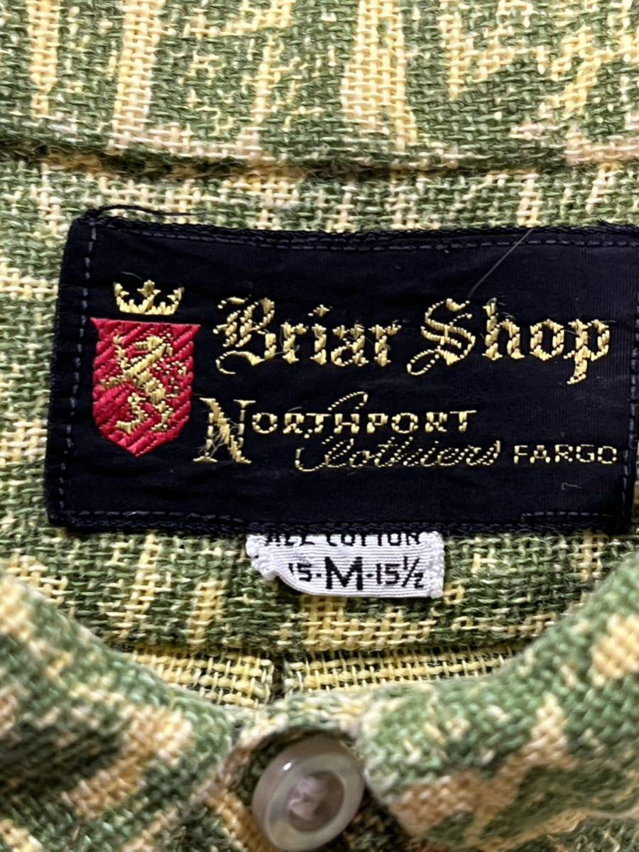 【ヴィンテージ】Briar Shop 半袖 バティック柄 ボタンダウンシャツ サイズ15-15 1/2 M (IVY 50s 60s 70s )_画像5