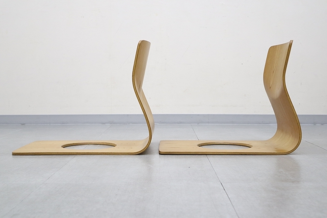 12天童木工 座椅子 ケヤキ板目 ナチュラル 藤森健次 プライウッド 木製