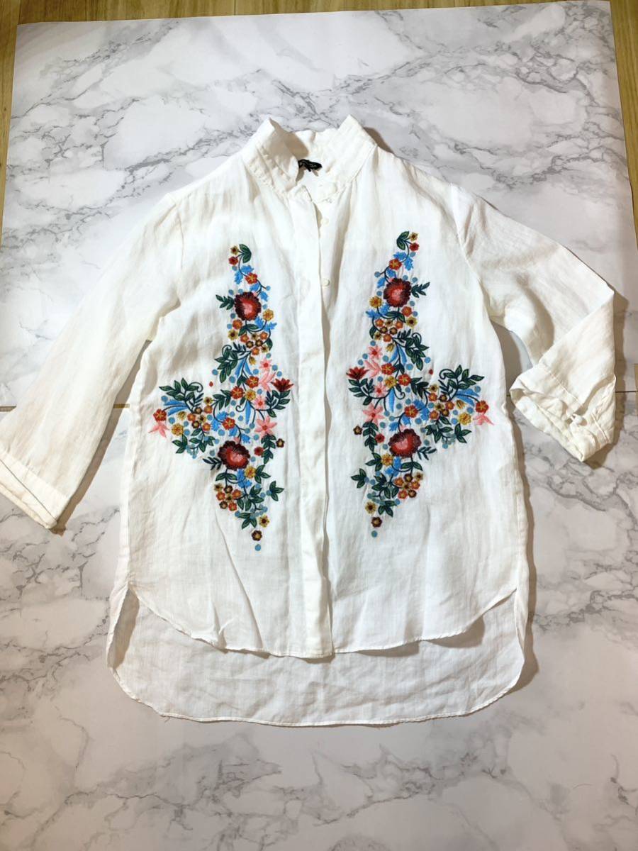 高級レディースリネンシャツ 花柄 刺繍36号美品|Yahoo!フリマ 高級レディースリネンシャツ 花柄 刺繍36号美品|Yahoo!フリマ
