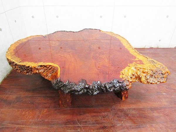 □美品□最高級□花梨材□無垢□中国□玉杢/唐木/葡萄/瘤□特大□座卓