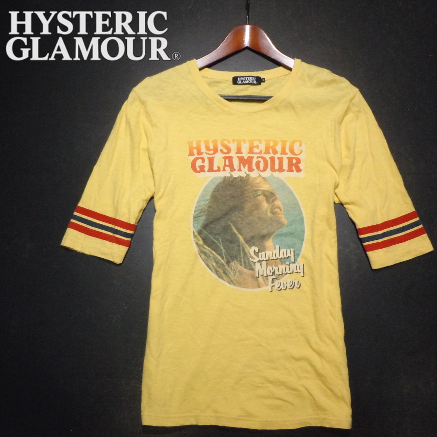 ■歇斯底里的魅力袖子線袖剪裁縫復古風格尺寸M HYSTERIC GLAMOUR HG臭氧社區 原文:■ヒステリックグラマー　袖ライン　五分袖カットソー　ヴィンテージ風　サイズM　HYSTERIC GLAMOUR HG オゾンコミュニティー