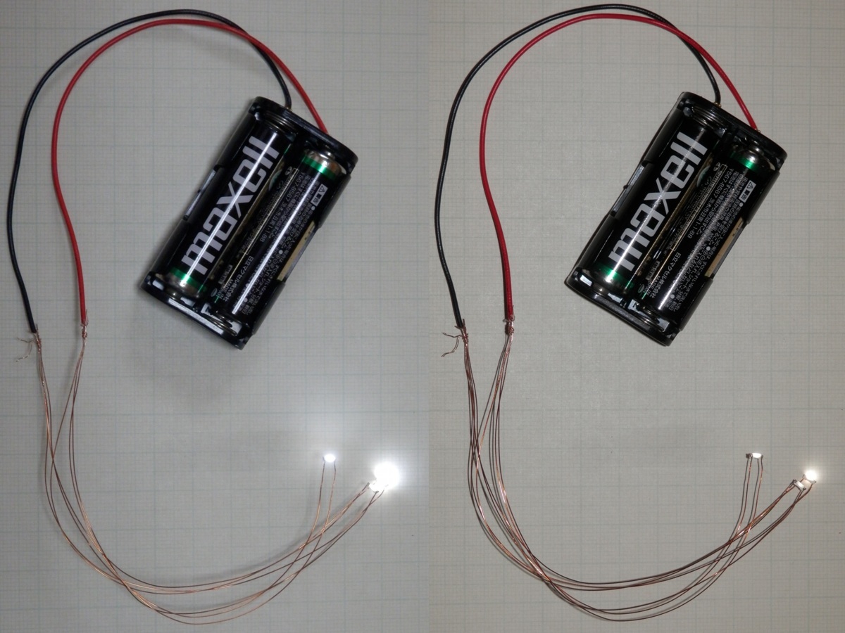 白色チップLED 日亜化学NSCW020T 高輝度サイドビュー側面発光20mA VF3.6V 5V 600mcd 3.8 0.6 1.2 エナメル線PEW0.23mmハンダ超薄小型ムギ球_画像3