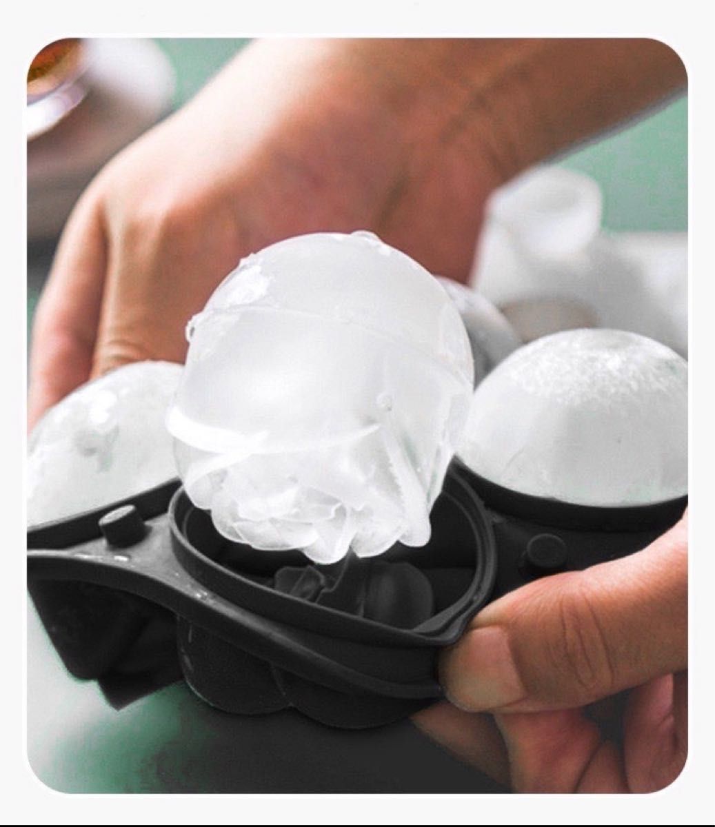  バラ製氷皿 4個 製氷機 氷 バラ型 耐熱性 耐久性 映え 可愛い ブラック