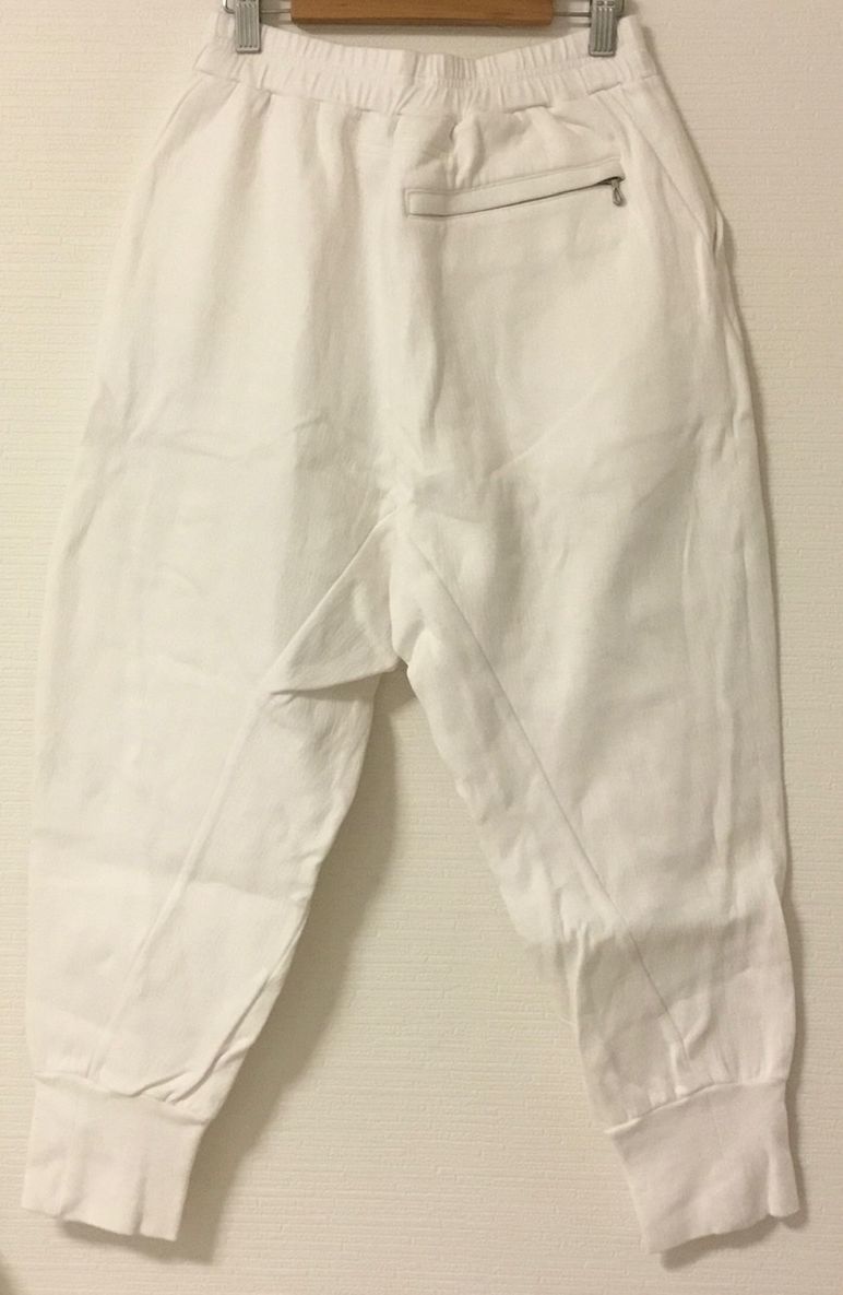 美品 定価41800円 19ss JULIUS COTTON DOUBLE FACE PANTS ユリウス ダブルフェイス リブパンツ 白 1  657PAM29 イージーパンツ