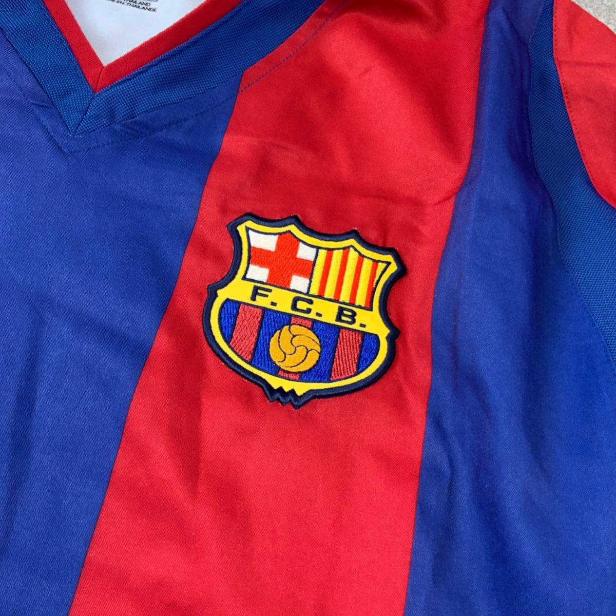 良品 NIKE ナイキ F.C.B. FCバルセロナ ストライプ ユニフォームシャツ ゲームシャツ メンズ Lサイズ レッド ブルー_画像5