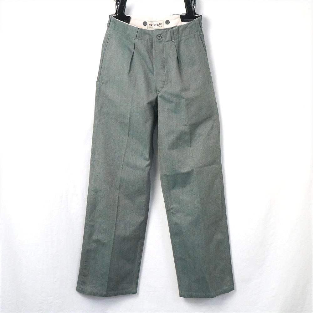 40s50s Vintage military Sweden army green Denim trousers plizna- pants dead stock 44