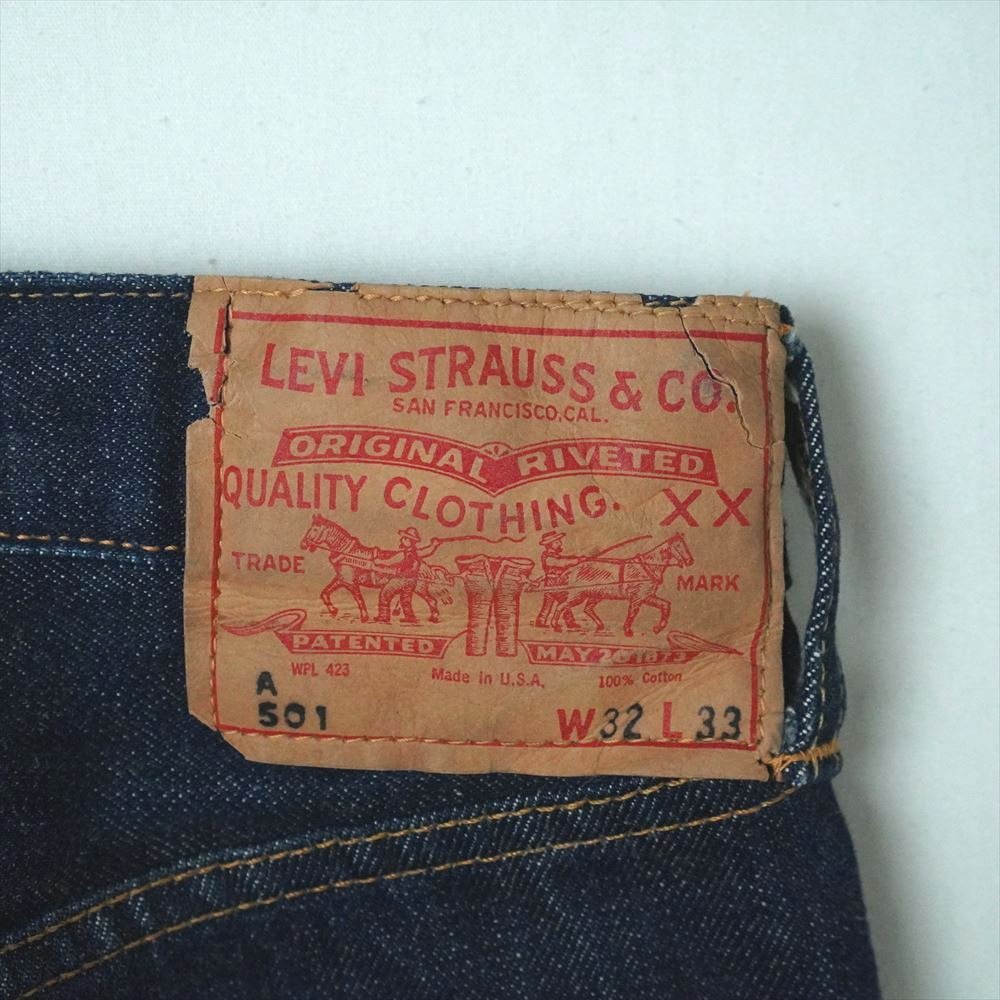 60s ビンテージ Levis リーバイス 501 E Aタイプ ビッグE ウエストシングル 初期 32/33 真っ紺 ミントコンディション_画像1