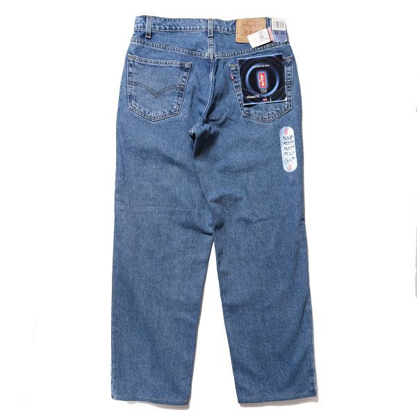 デッドストック 90's リーバイス Levi's 550 リラックスフィット デニムパンツ (34×30) ストーンウォッシュ メキシコ製 赤タブ 1998年製_画像2