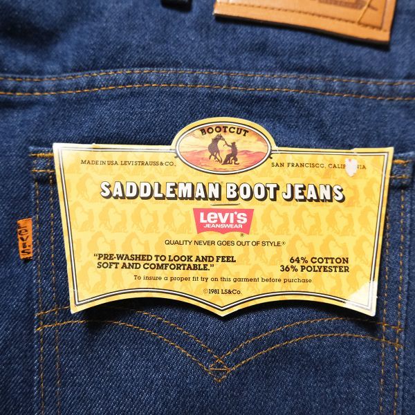  dead stock 80\'s USA made Levis Levi's 517 0915 Denim pants (38x30) 80 period America made old tag Old orange tab1982 year made 