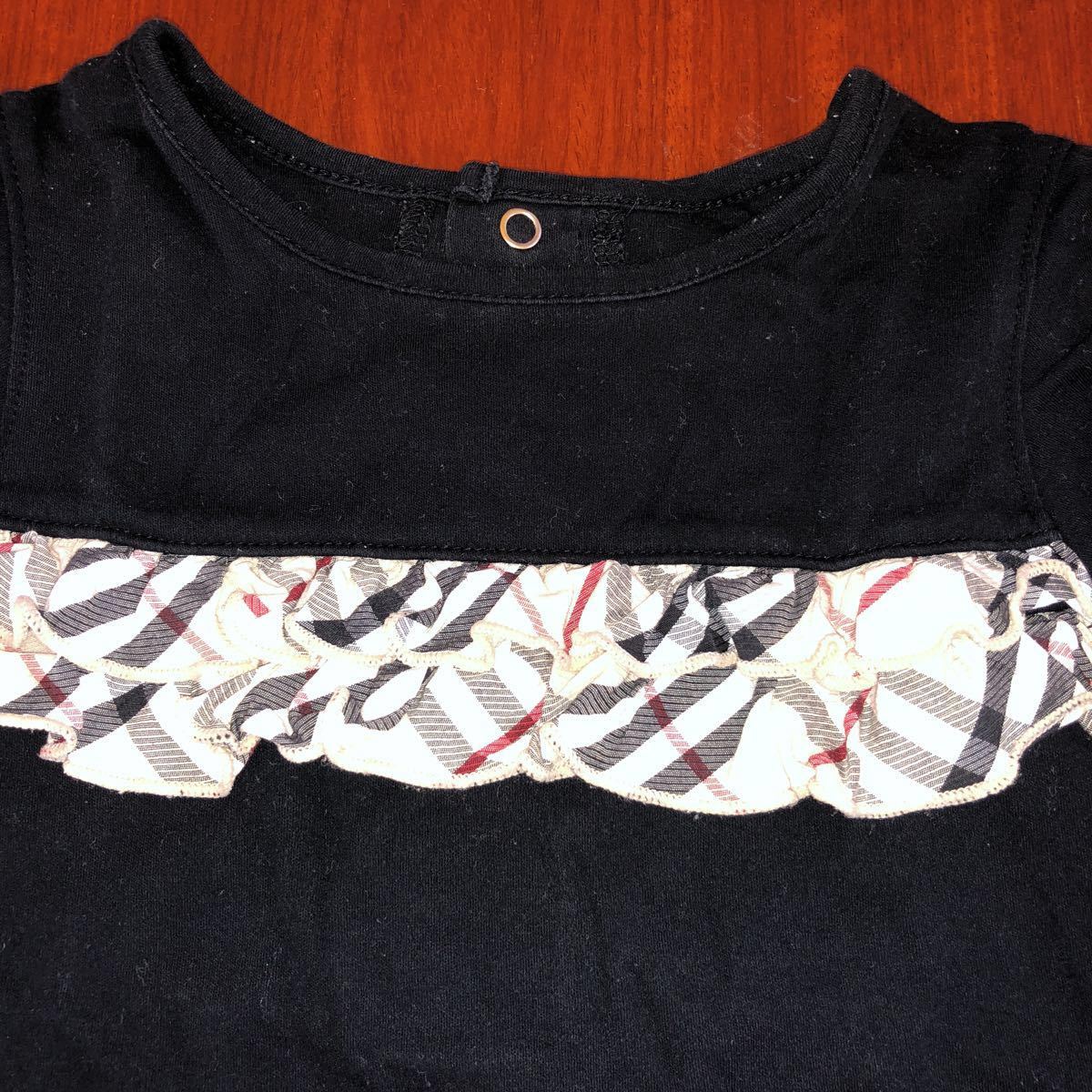 BURBERRY　バーバリー　半袖シャツ　ブルマ付きスカート　90㎝　セットアップ　上下セット　黒　中古
