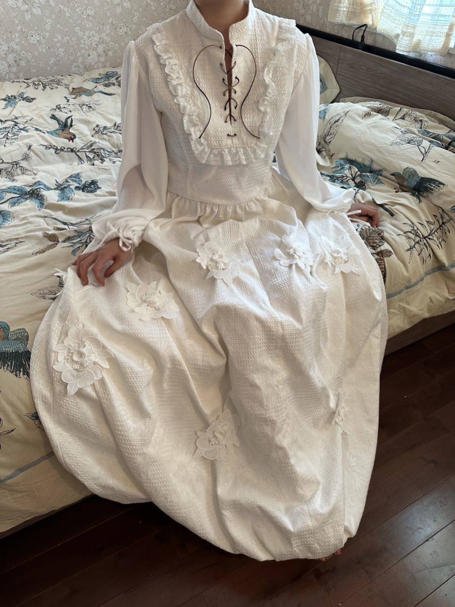 ネグリジェ ウェディングドレス ホワイトワンピース