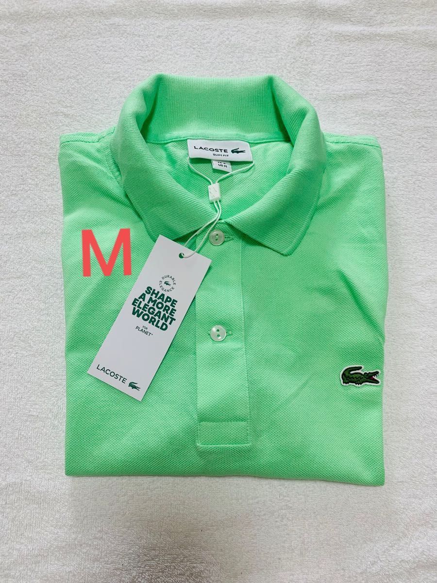 新品Lacoste ラコステ スリムフィット半袖 アメリカ Mサイズ オリジナル。日本未発売 ゴルフウエアポロシャツタグアリ