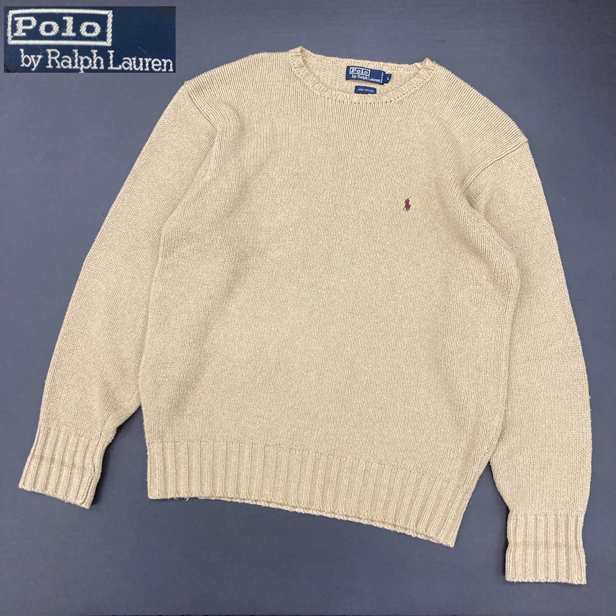 POLO ラルフローレン メンズ セーター L XL毛 カシミヤ 白 新品未使用