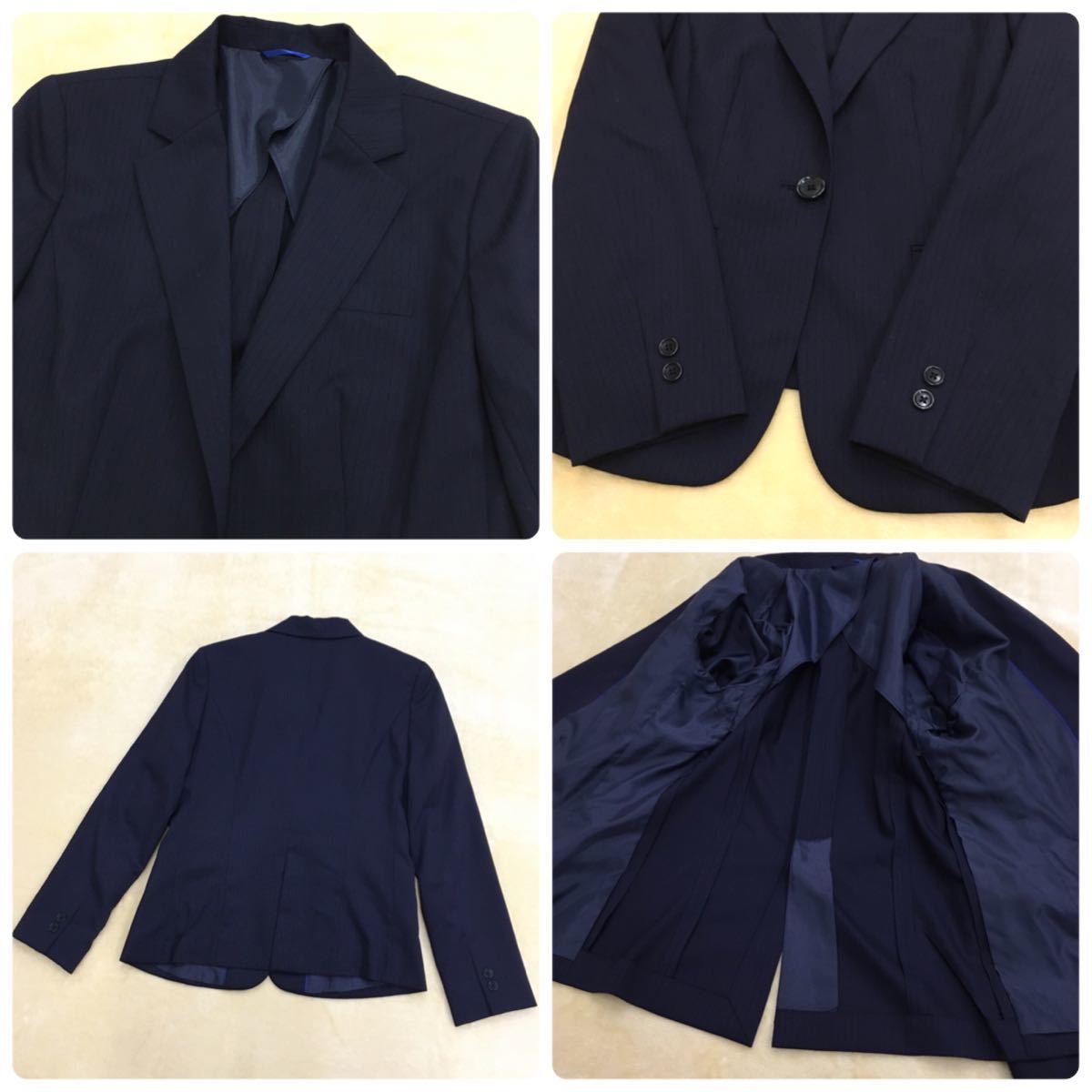  anchor u- man Person's washer bru stretch suit 3 point set jacket tapered pants skirt shadow stripe 13 number 