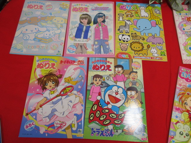 [OH5565/6] large amount!! paint picture & color pencil 24 color + 9 -pi- pen sill 12 color total 18 point together Anpanman / Precure / Doraemon / solid paint picture etc
