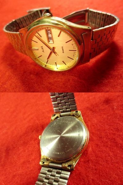 55%以上節約 SK61Y) □完動腕時計☆SEIKO セイコー☆ゴールド☆日付&曜日付 アルバ
