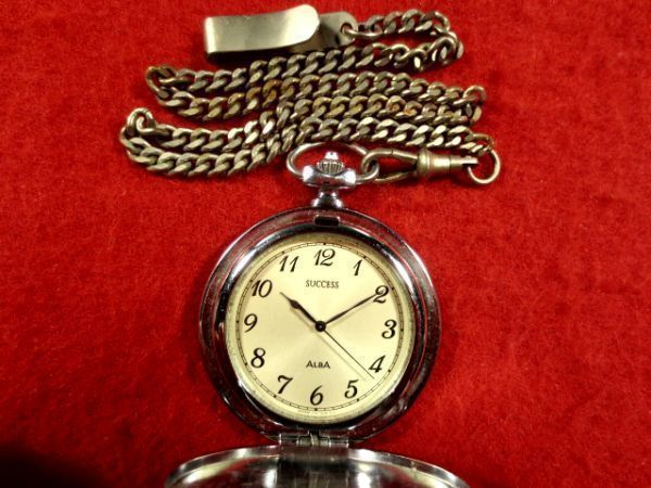 PT609）◎完動懐中時計 送料無料（定形外）★Seiko セイコー SUCCESS★シルバー蓋付き