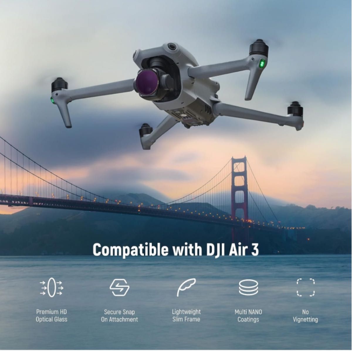 NEEWER ND/PL フィルターセット DJI Air 3に対応 偏光減光フィルターセット 4パック
