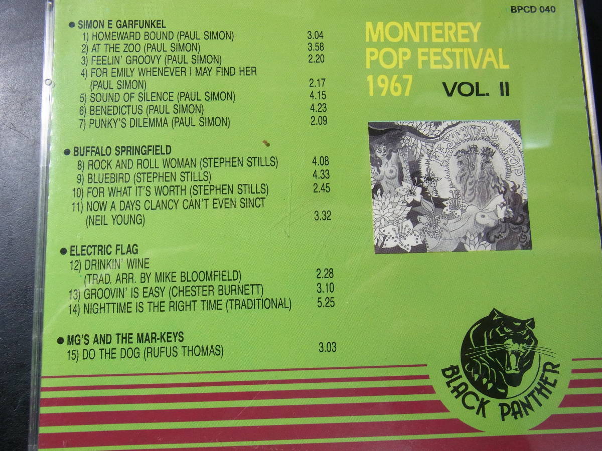 CD ◎ MONTERY POP FESTIVAL 1967 VOL.2 SIMON&GARFUNKEL,BUFFALO SPRIMGSFIELD,ELECTRIC FLAG、,MG'S ～ BPCD04015曲_画像2