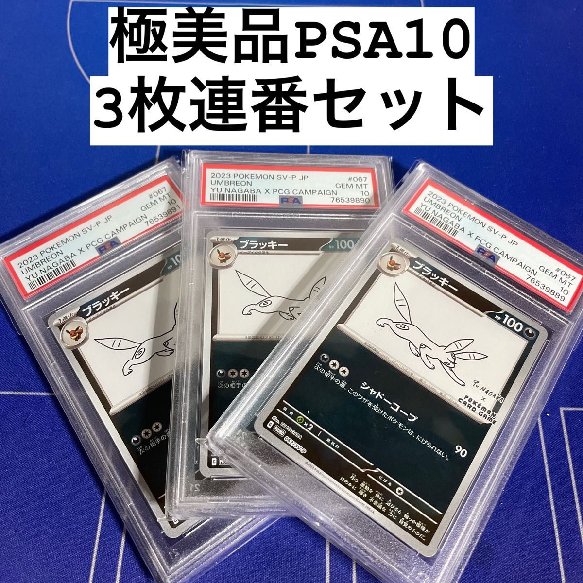 ブラッキー nagaba 長場 プロモ 3枚連番セットPSA10｜PayPayフリマ