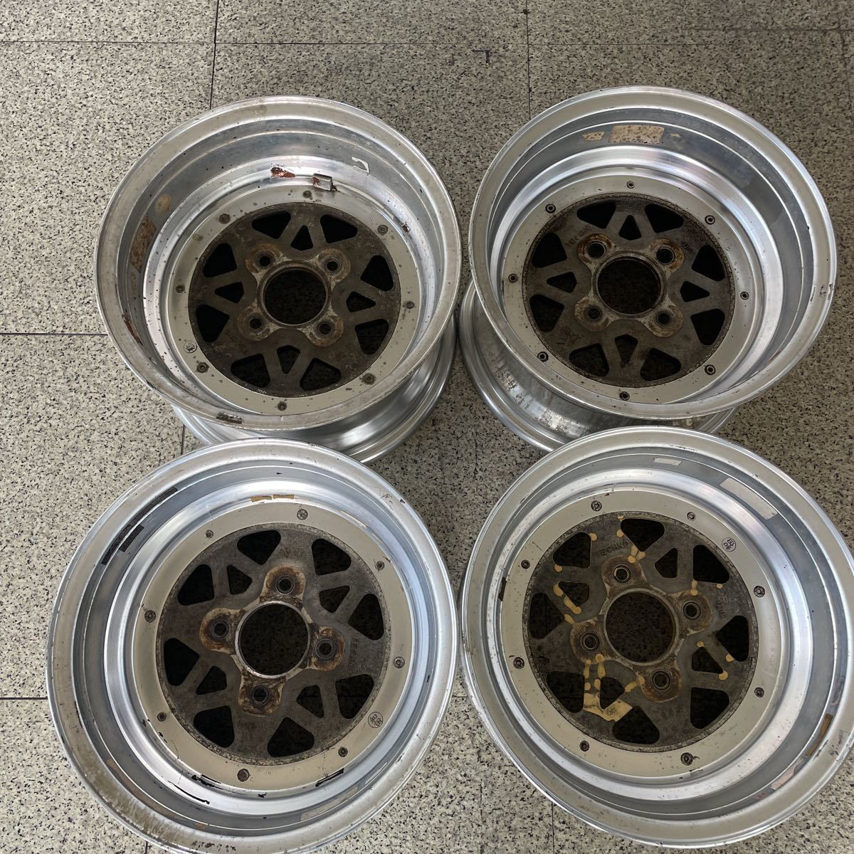 旧車 当時物 テクノレーシング　14×8J　-14 2本　7.5J -7 2本 114.3 4H 深リム4本セット_画像9