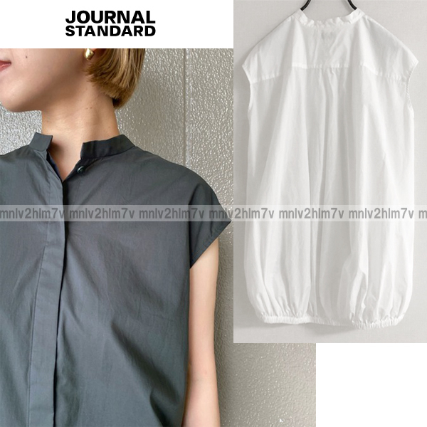 [ Journal Standard re surge .]ko Kuhn Silhouette solid typewriter back gya The - shirt French sleeve white blouse 