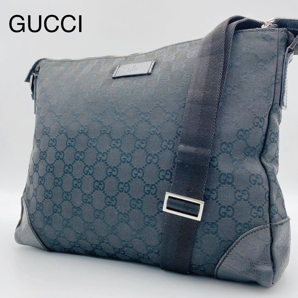 1円~ 極美品 GUCCI グッチ メンズ ビジネス ショルダーバッグ