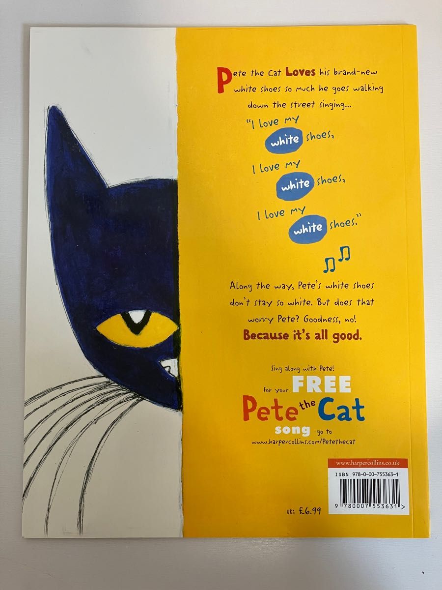 新品英語絵本　Pete the cat I Iove my white shoes